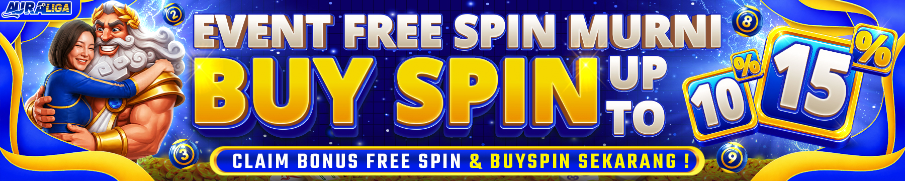 EVENT FREESPIN 15% & BUYSPIN 10% AURALIGA